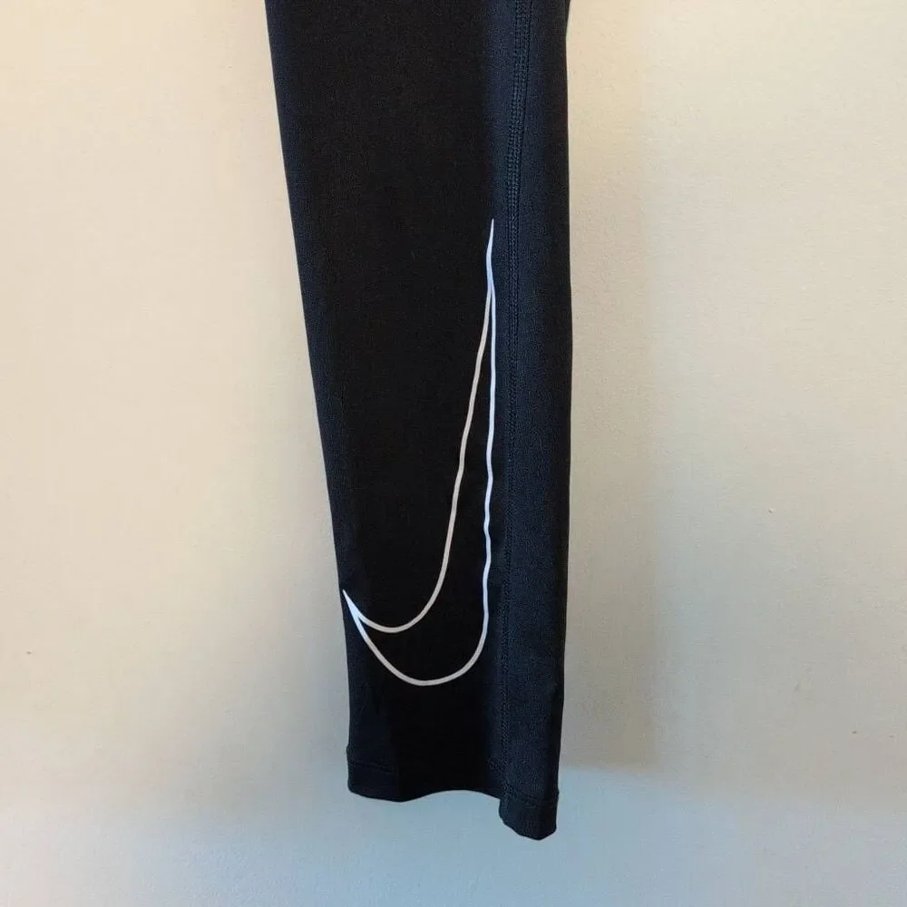 Nike Pro Mens L Elastic Waist Activewear Cropped Leggings Black